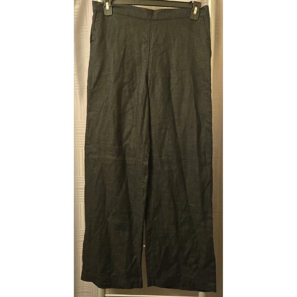Neu Nomads Black Palazzo Pants‎ Wide Leg Flowy Loose 100% Linen Size Medium M